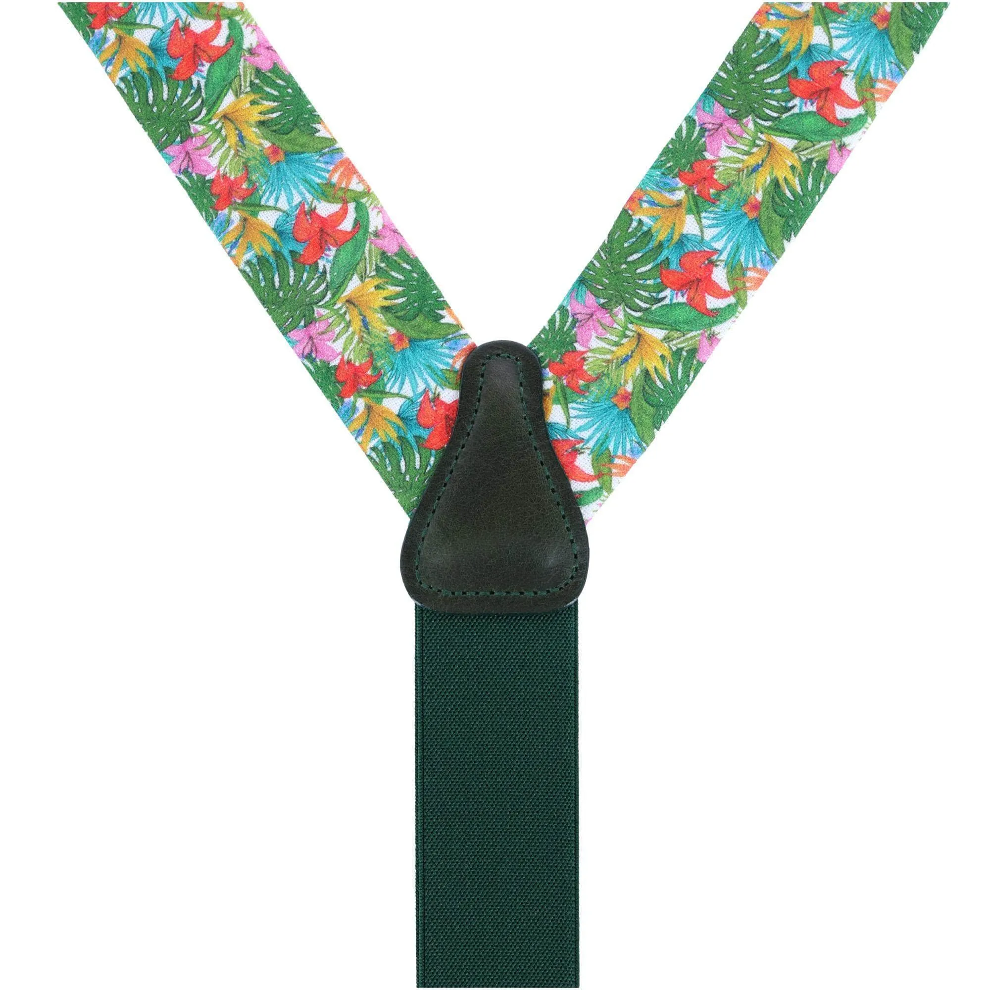 Tropical Hawaiian Getaway Linen Button End Braces