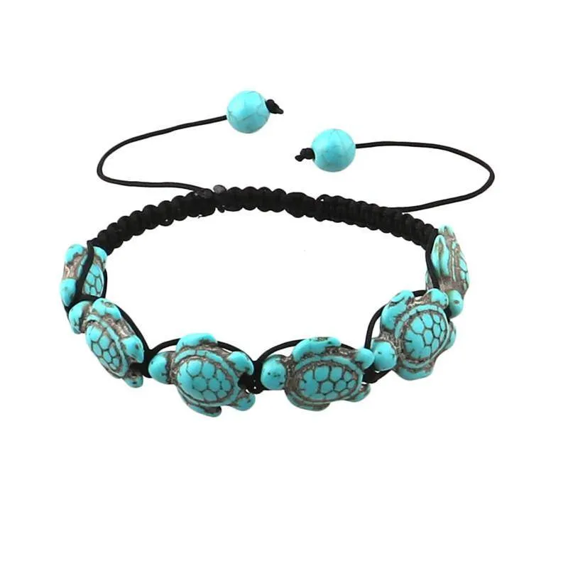 Turquoise Turtle Beaded Bracelet