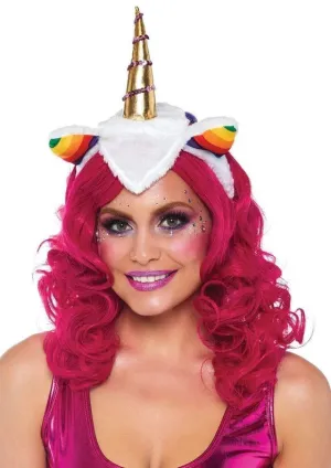 Unicorn Headband with Rainbow Wig Mane