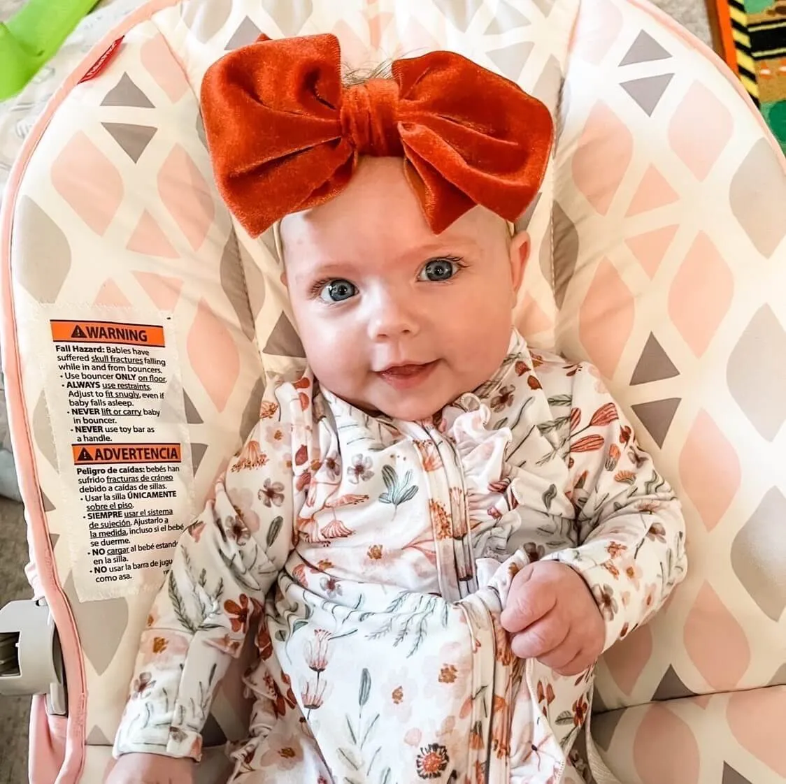 Velvet Bow Headband - Cinnamon