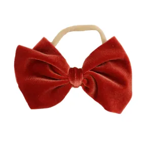 Velvet Bow Headband - Cinnamon