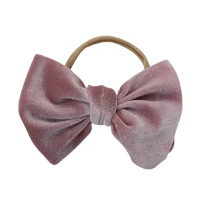 Velvet Bow Headband - Vintage Mauve