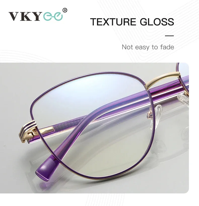 Vicky Women's Full Rim Large Butterfly Alloy Reading Glasses 3072