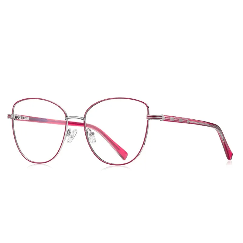 Vicky Women's Full Rim Large Butterfly Alloy Reading Glasses 3072