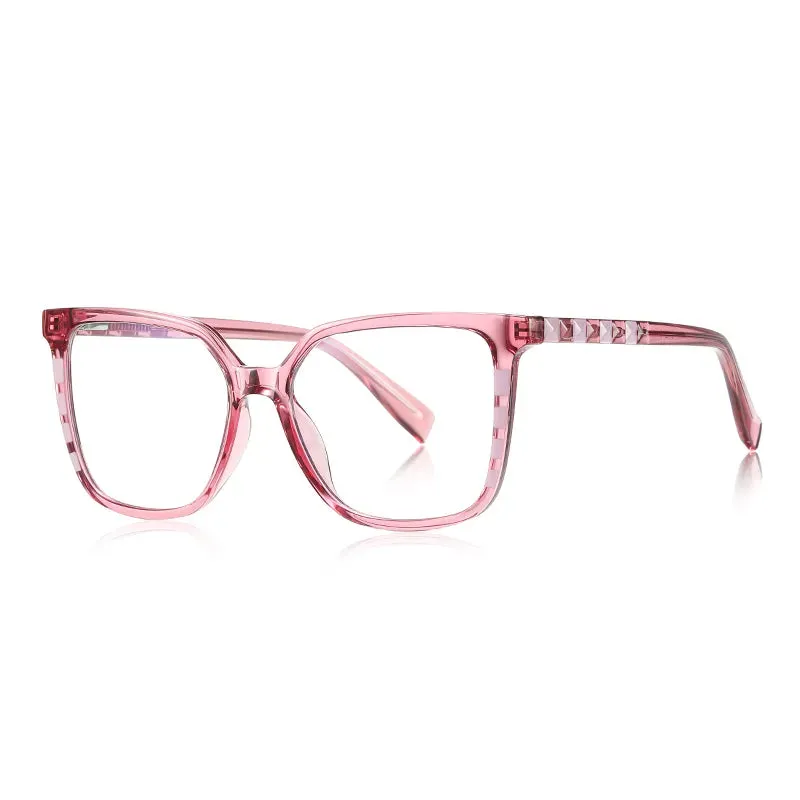 Vicky Women's Full Rim Large Square PC Alloy Reading Glasses 2132