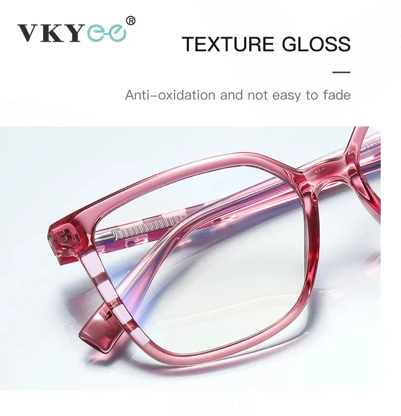 Vicky Women's Full Rim Large Square PC Alloy Reading Glasses 2132