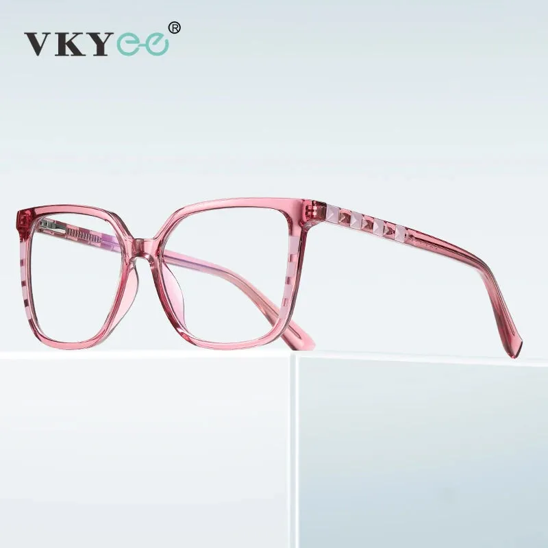 Vicky Women's Full Rim Large Square PC Alloy Reading Glasses 2132