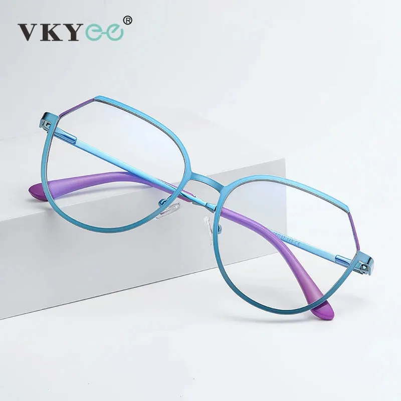 Vicky Women's Full Rim Polygon Alloy Reading Glasses 3034