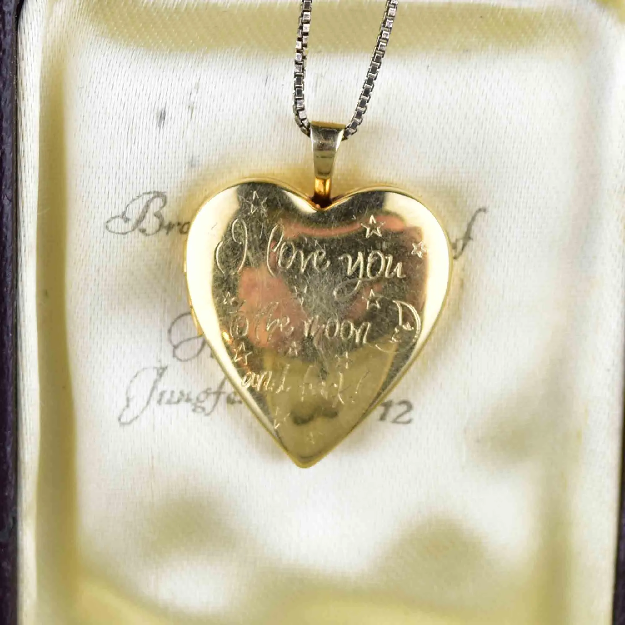 Vintage Engraved Gold Filled Heart Photo Locket