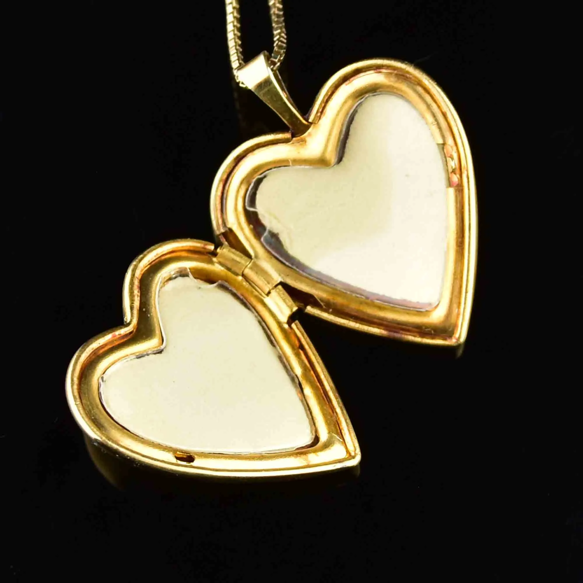 Vintage Engraved Gold Filled Heart Photo Locket