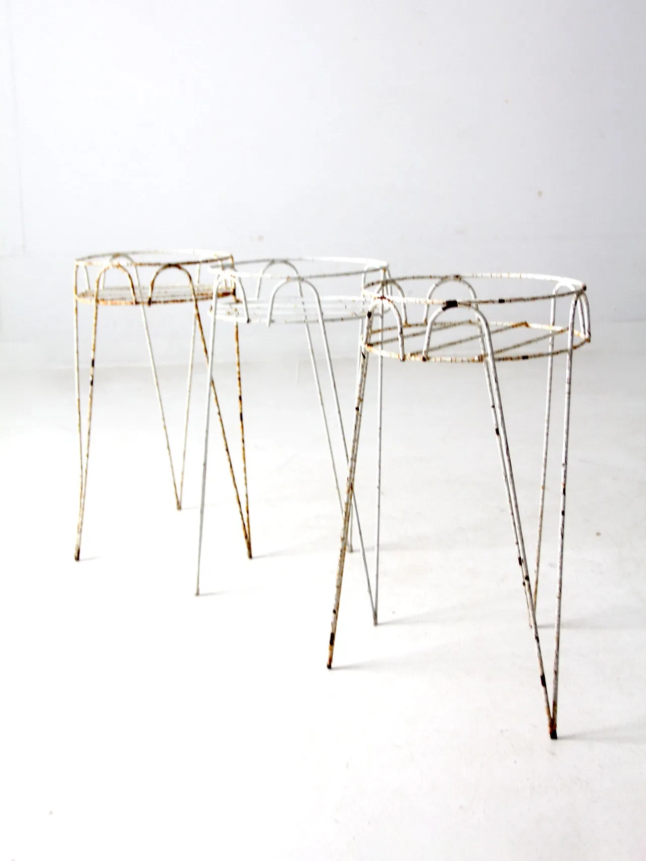 vintage hair pin leg stands set of 3