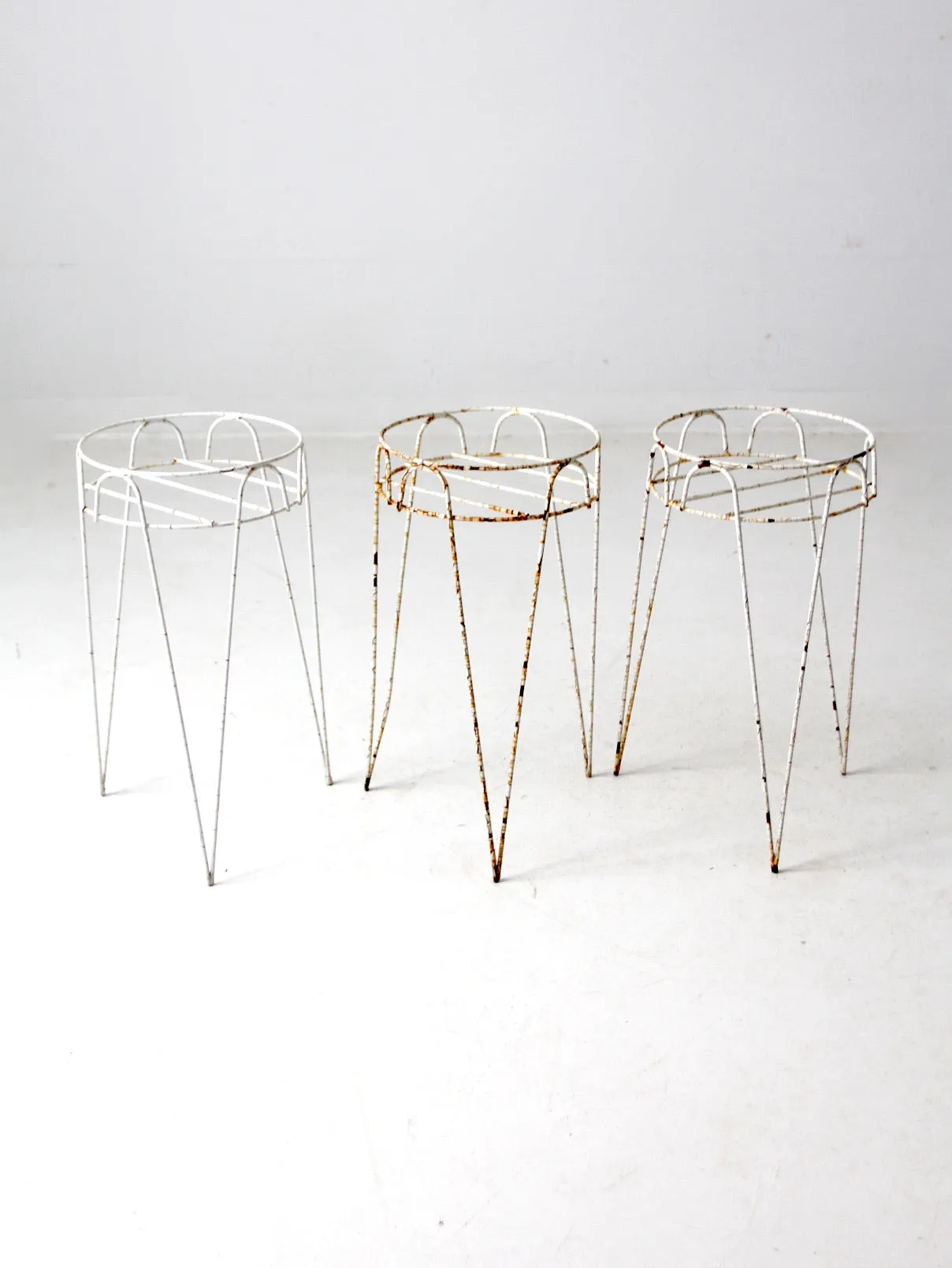 vintage hair pin leg stands set of 3