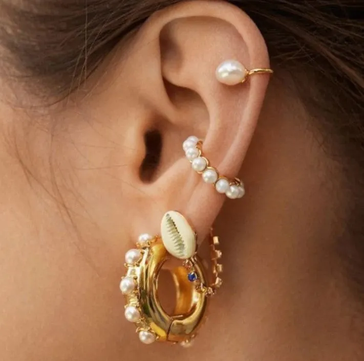 Water Pearls Dee Ear Cuffs