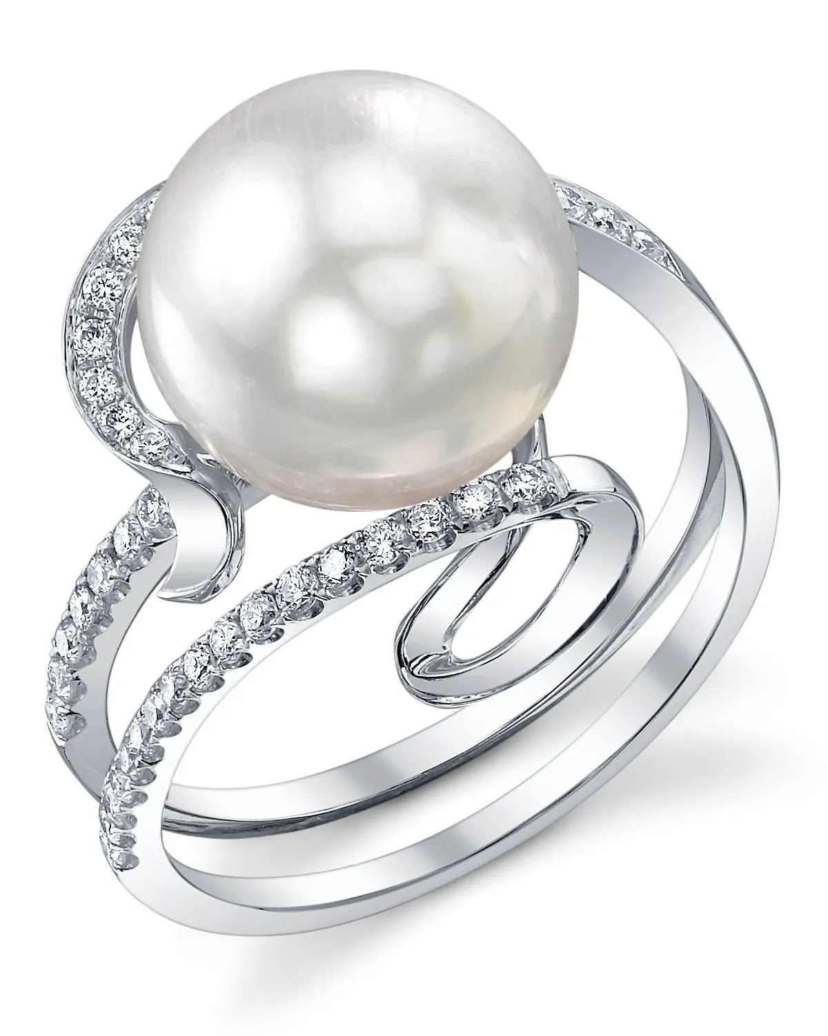 White South Sea Pearl & Diamond Pleiades Cocktail Ring