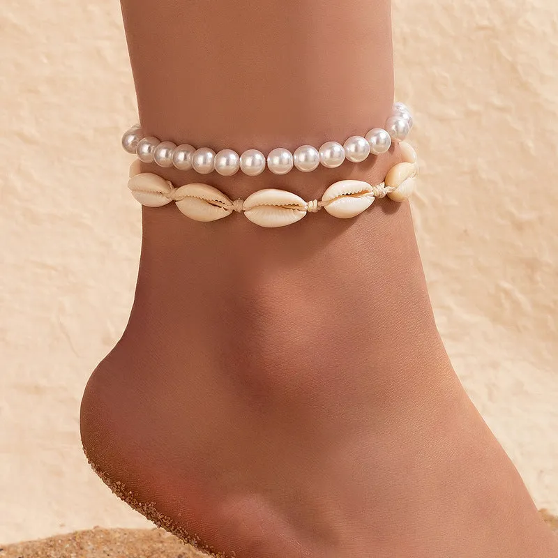 Women's Boho Beaded Double Layer Anklet