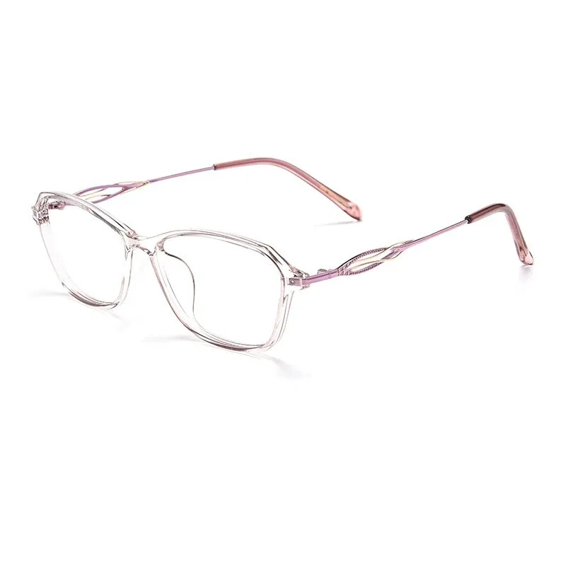 Yimaruili Women's Full Rim Square Tr 90 Alloy Hyperopic HD Reading Glasses 3603lh