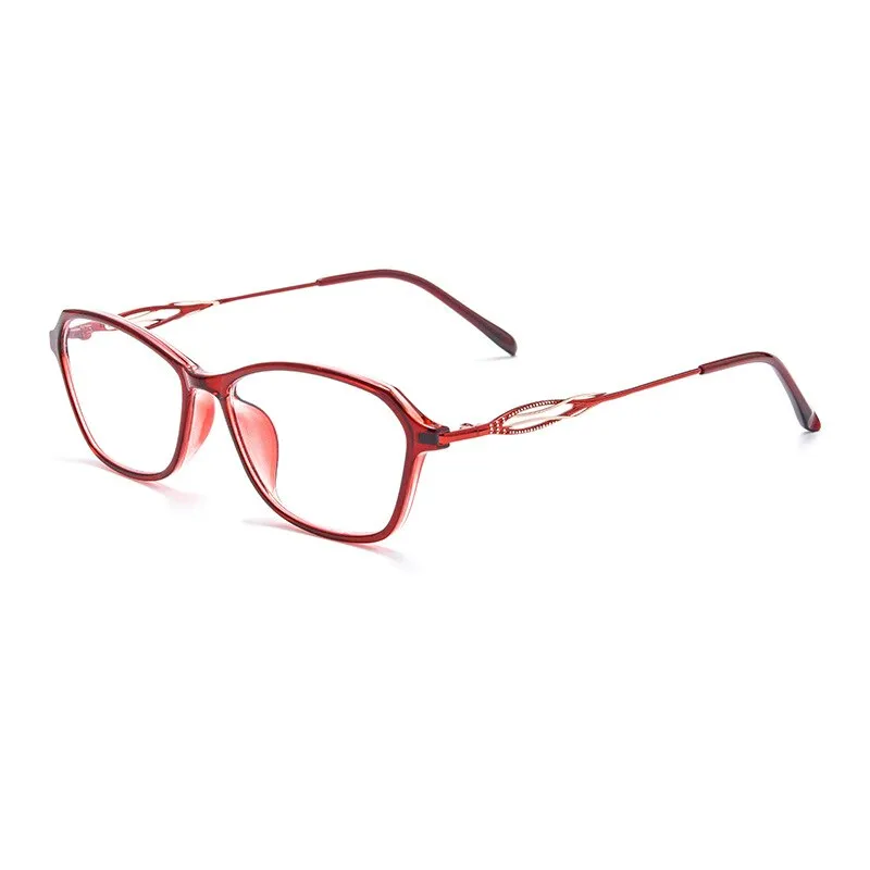 Yimaruili Women's Full Rim Square Tr 90 Alloy Hyperopic HD Reading Glasses 3603lh